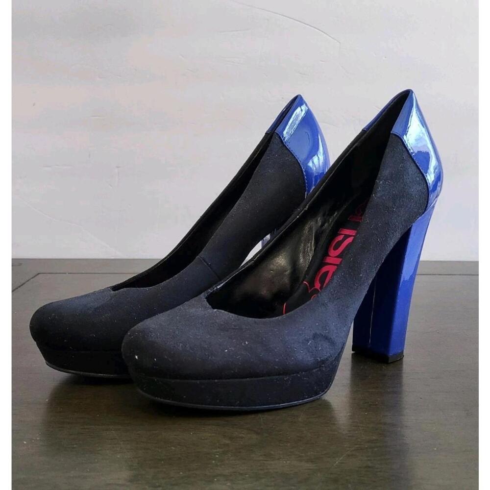 Kensie Girl Harleen Women's Blue Blocking Platform Dress Party Block Heel 10B